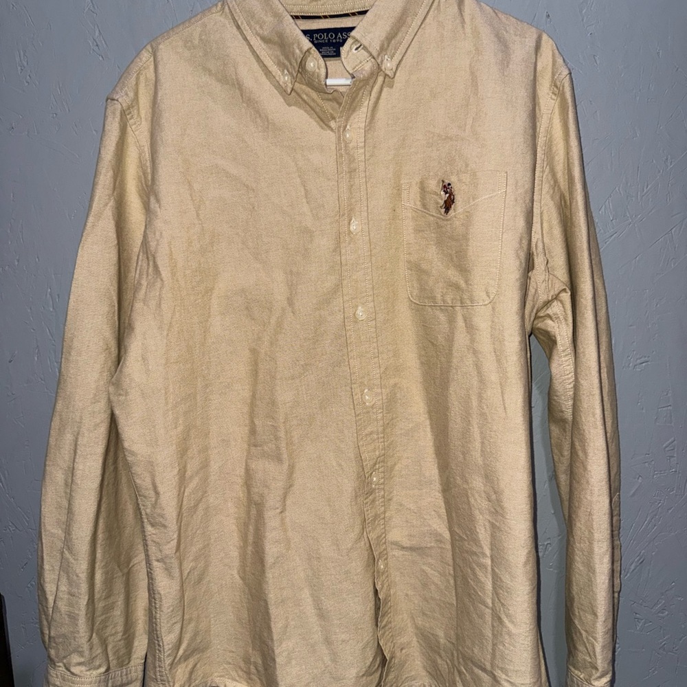 U.S. Polo Assn. Men's Tan Casual Button Down Shirt